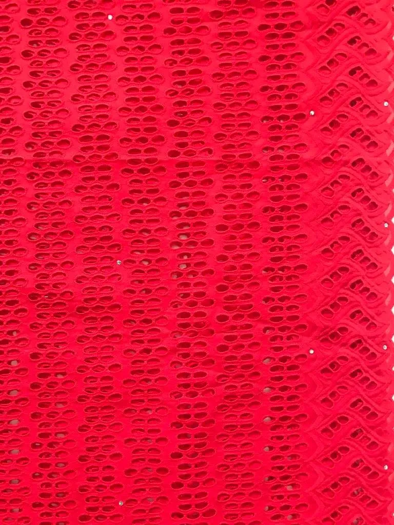 Endearing Light Red Lace Fabric