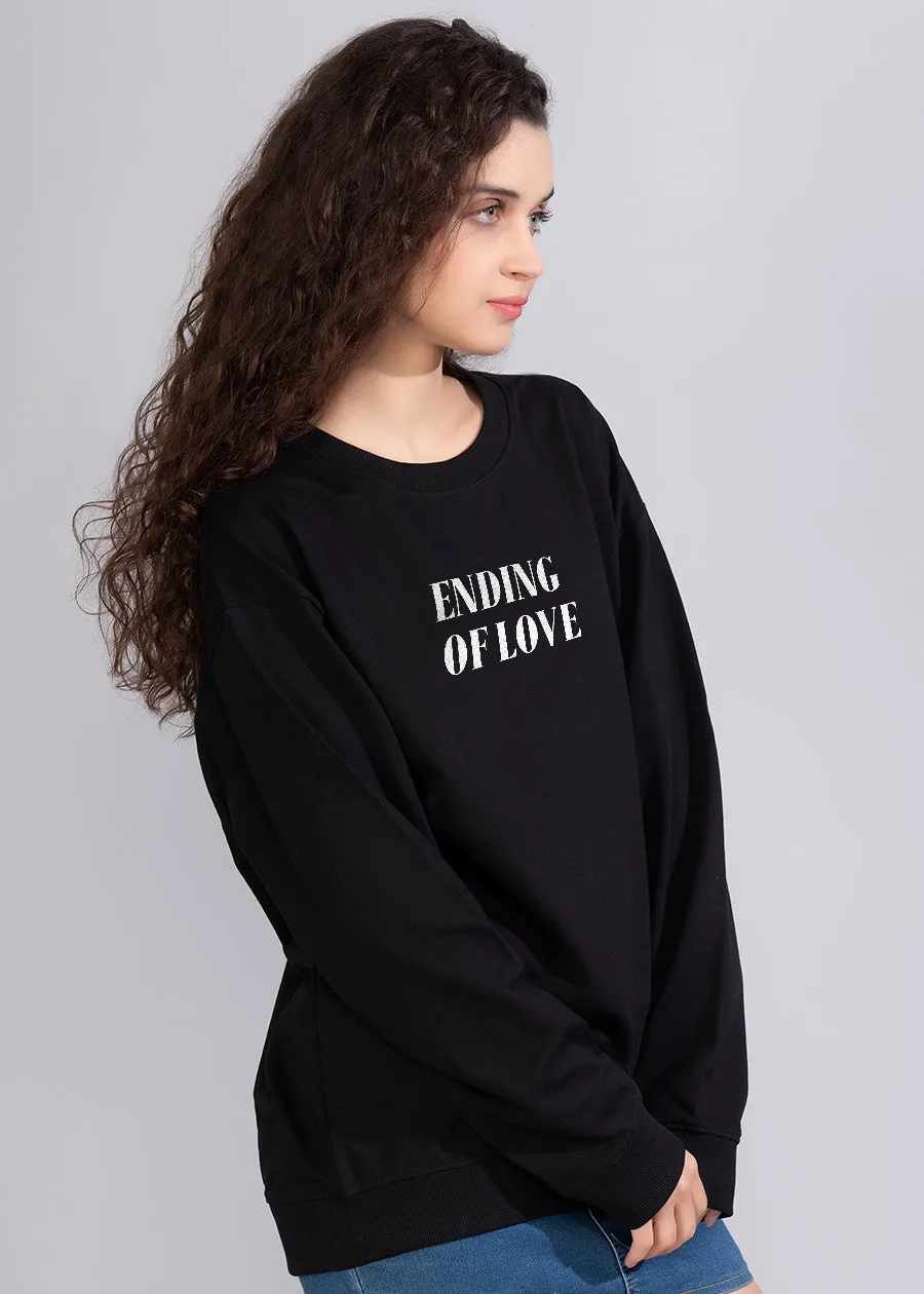 Ending Of Love Printed Oversized Sweatshirts Womens |Pronk