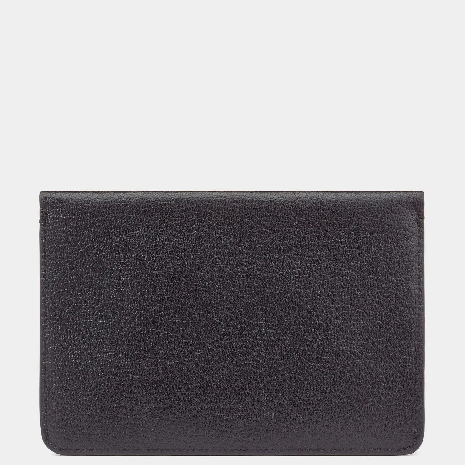 Envelope Passport Holder in Black Capra