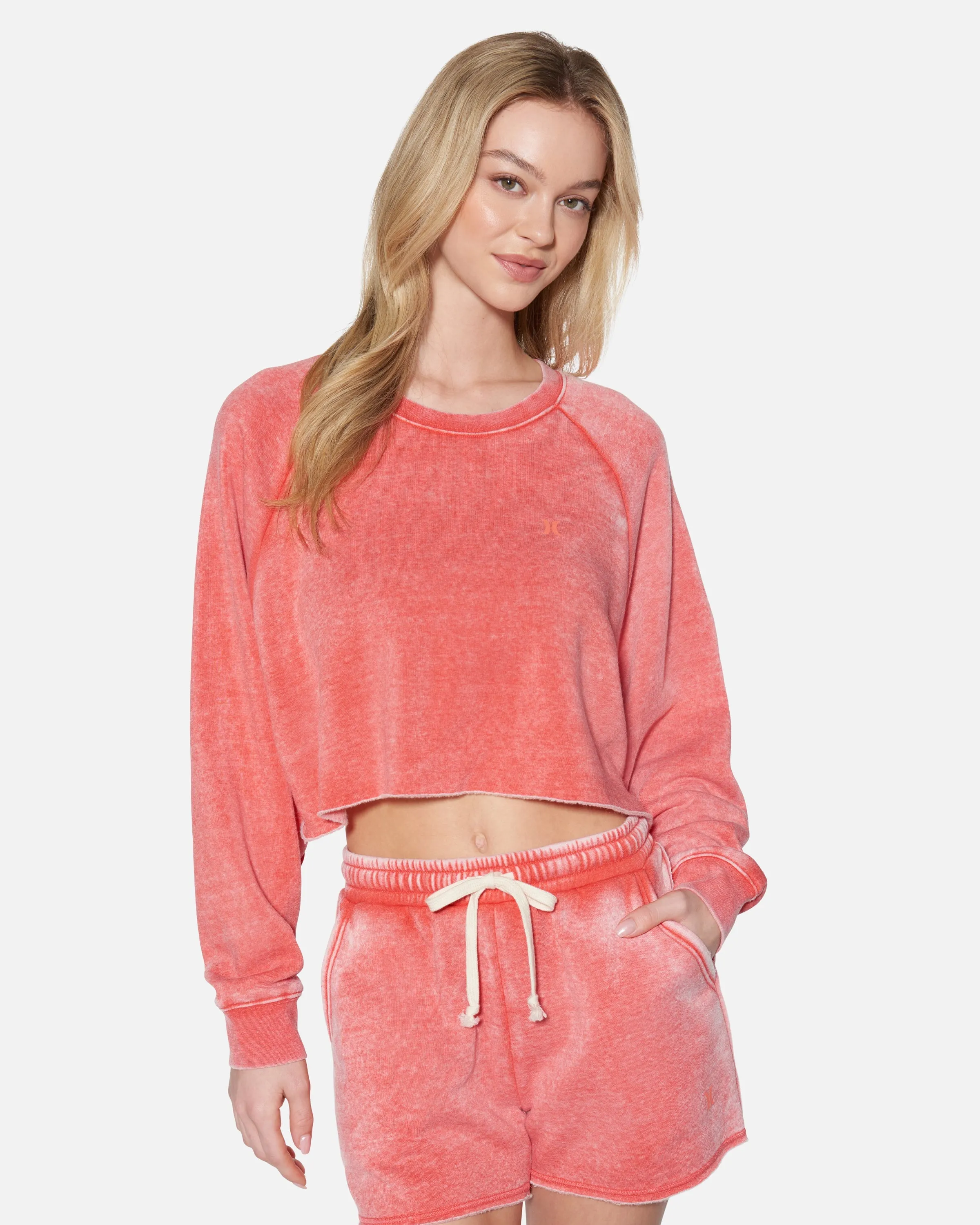 Essential Burnout Fleece Crop Crewneck