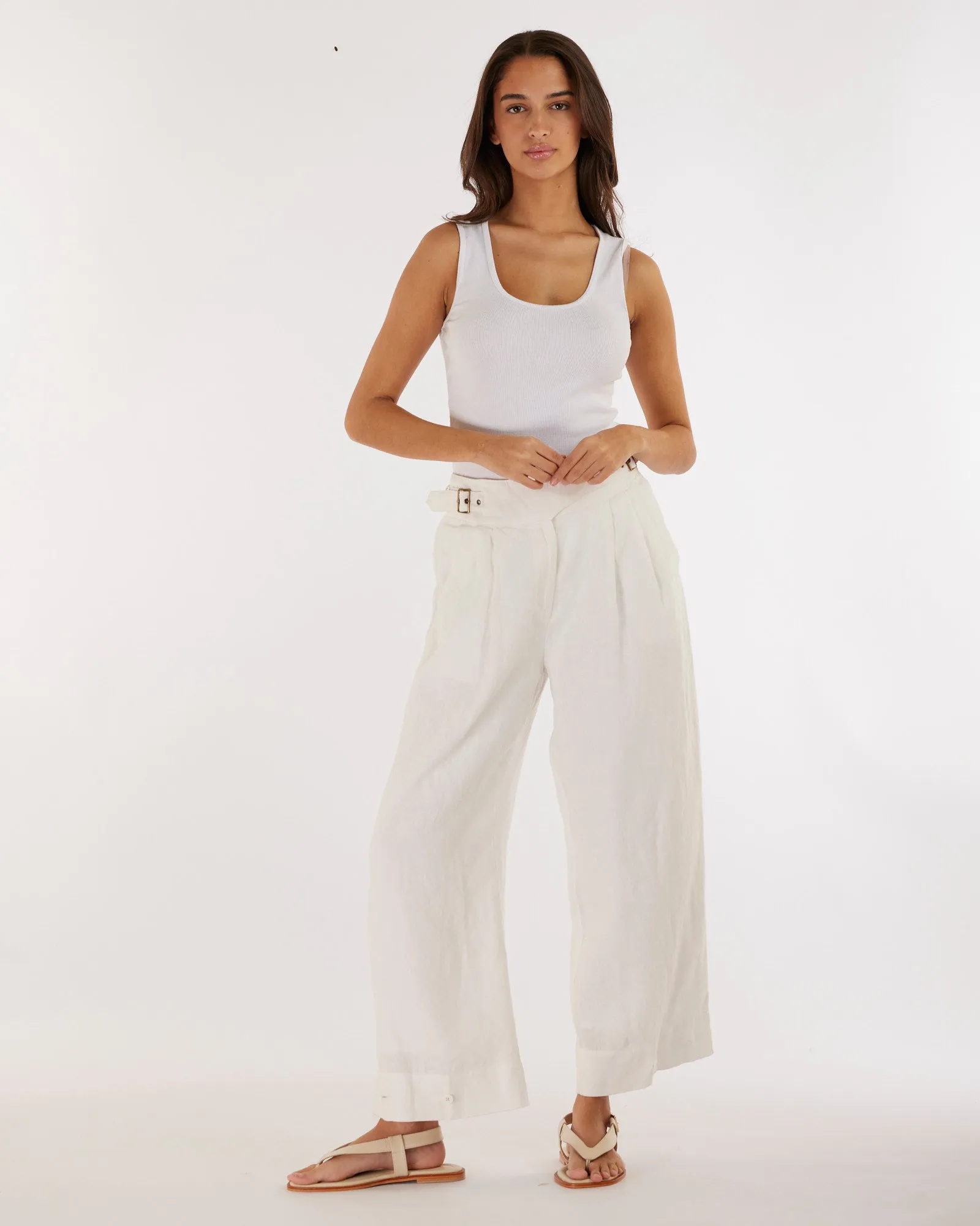 Eugene Linen Pant - White