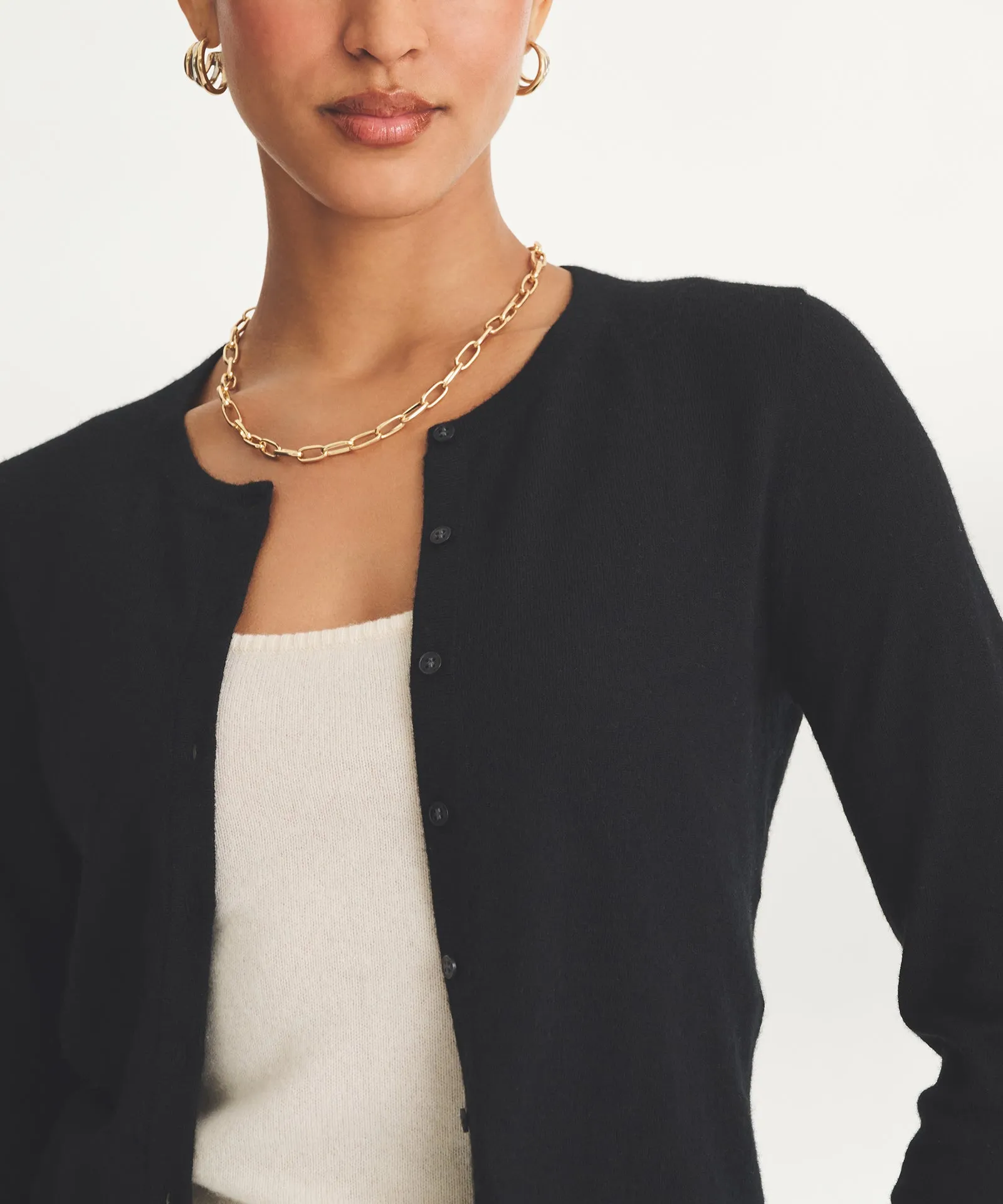 Fancy Cashmere Cropped Cardigan