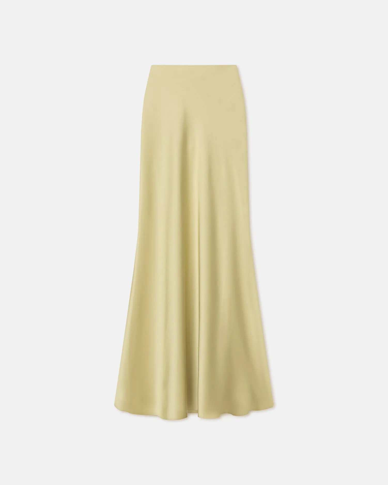 Fea - Slip Satin Maxi Skirt - Lime Yellow