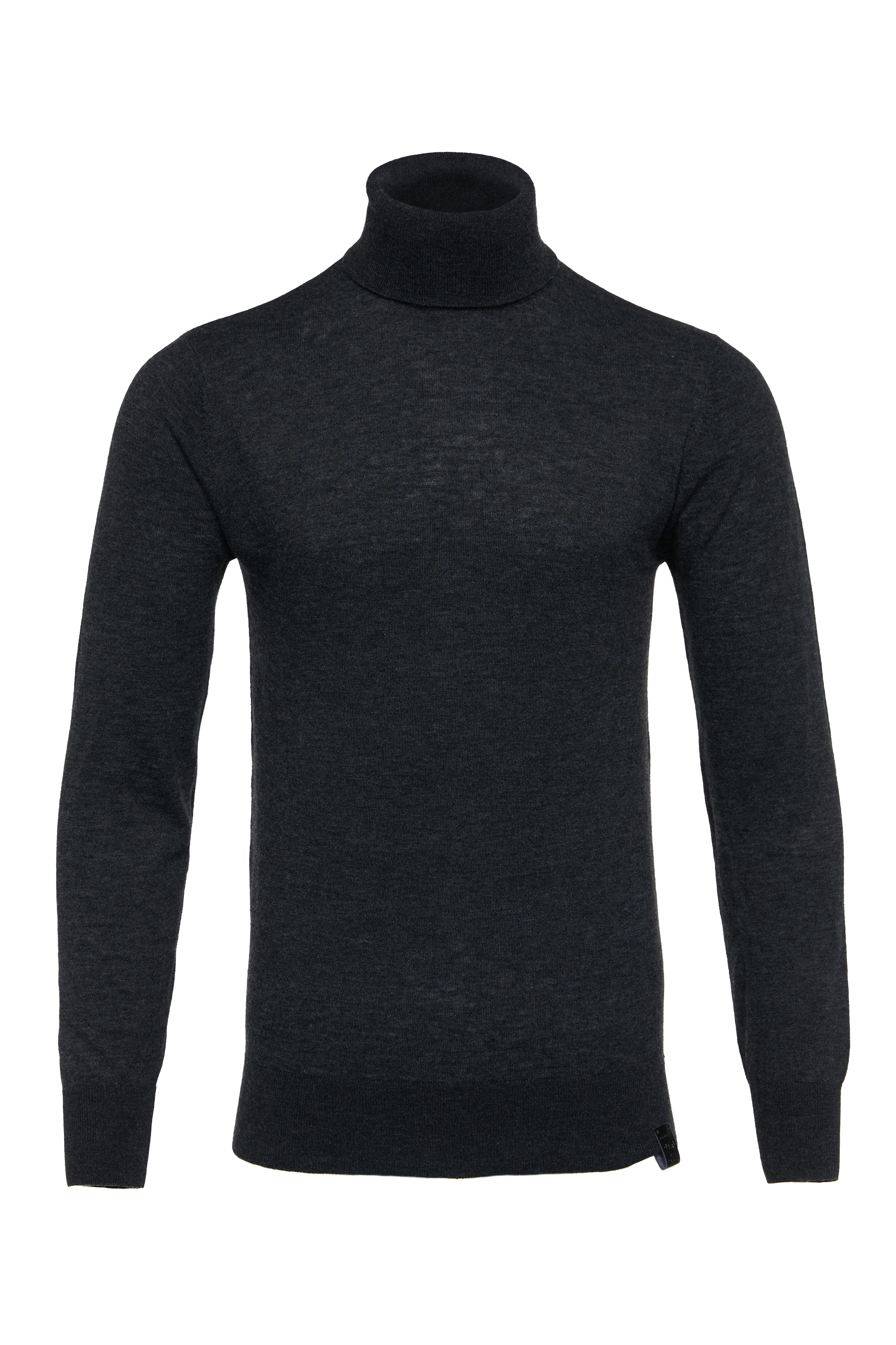 Fine Roll Neck Knit (Charcoal)