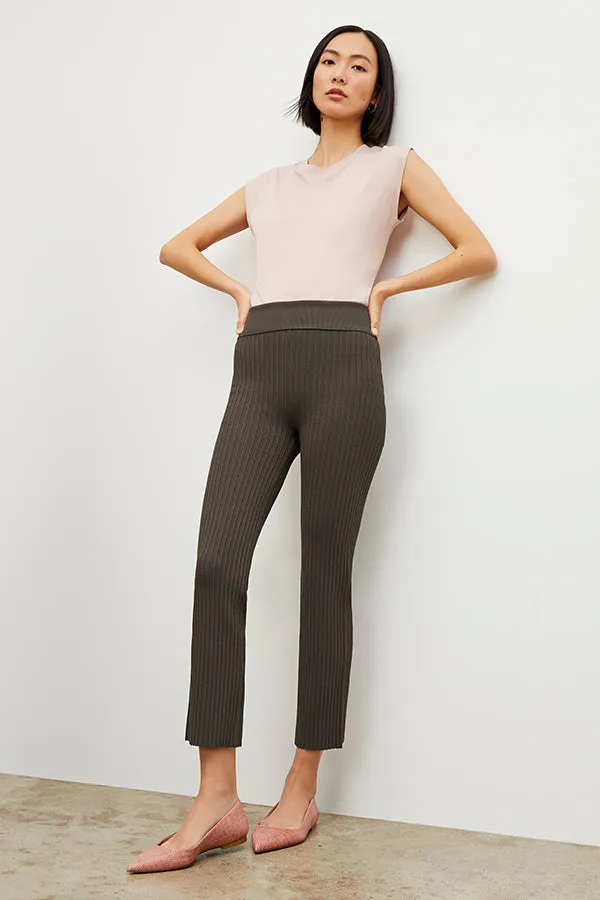 Finley Stretch Pant - Ribbed Jardigan Knit :: Ash