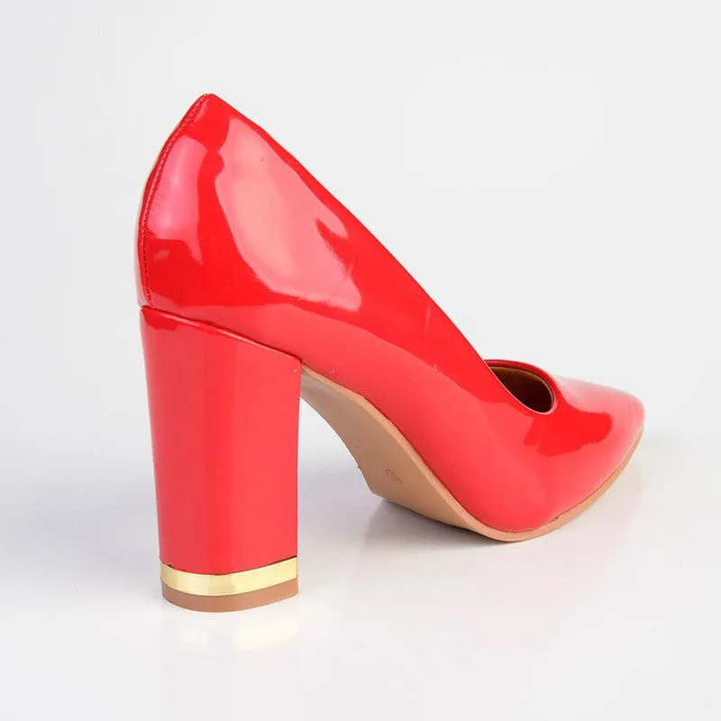 Franco Rossi Danita Block Court Heel - Red