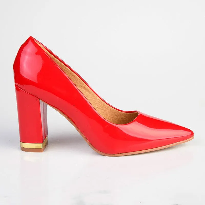 Franco Rossi Danita Block Court Heel - Red