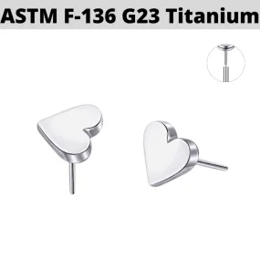 G23 Titanium Threadless Push In Heart Top