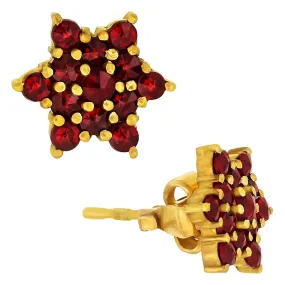 Garnet Snowflake Studs