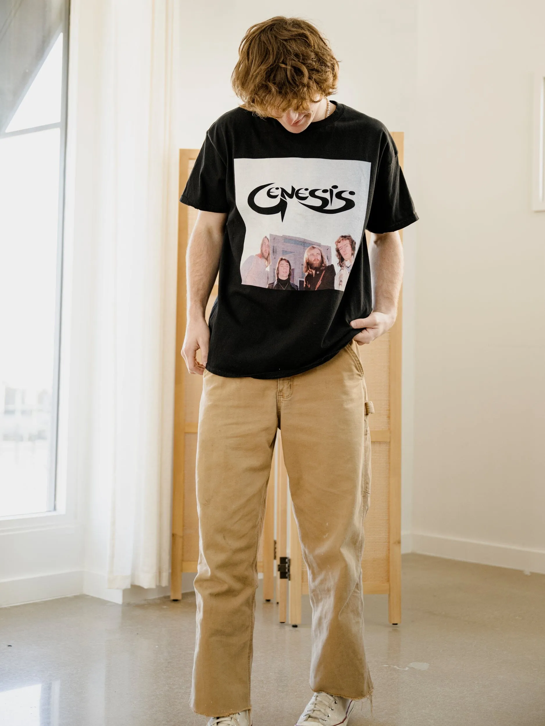 Genesis Pic Black Thrifted Distressed Tee