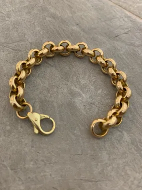 Gold Hollow Rolo link bracelet (14 Karat)