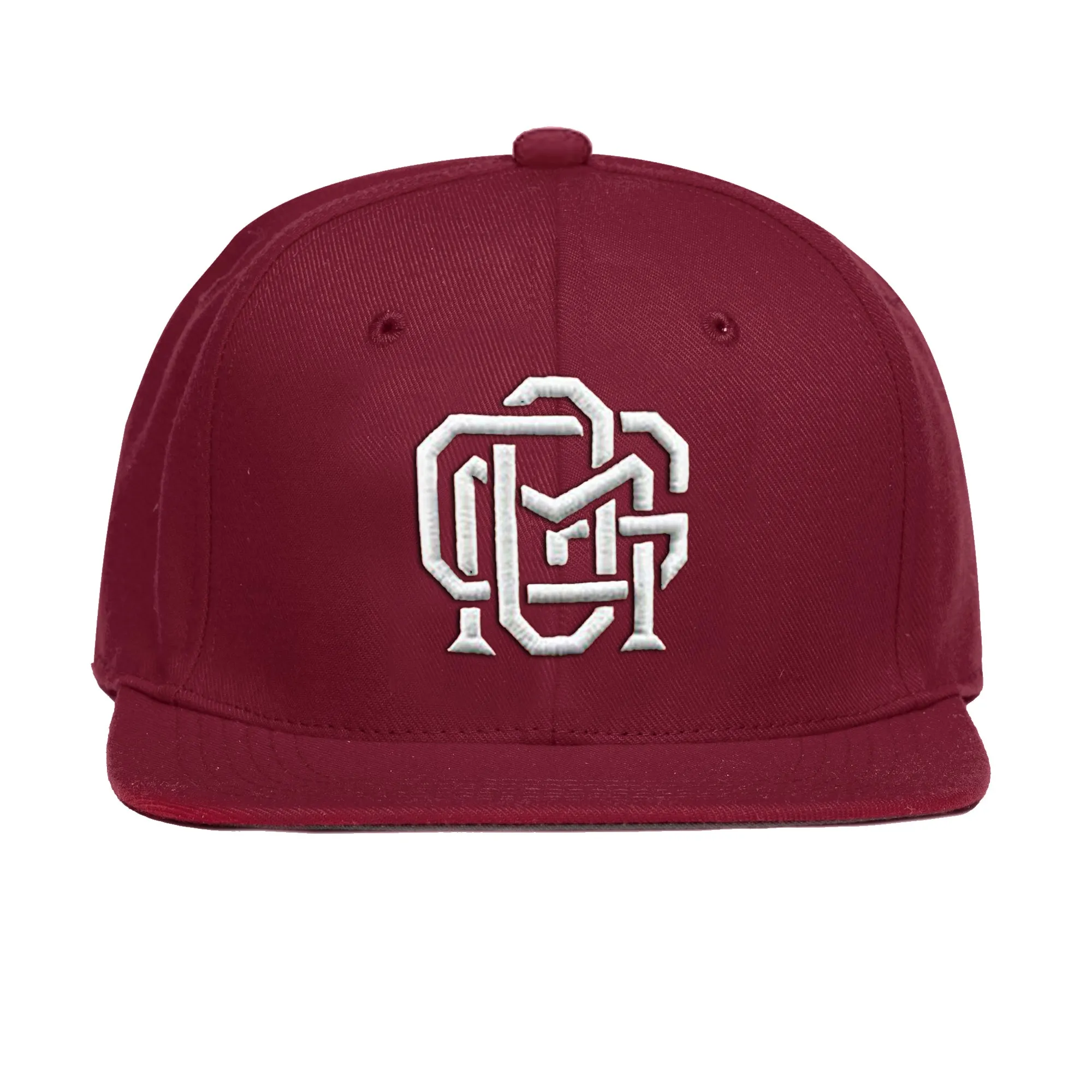 GOM Monogram Snapback, Maroon/White