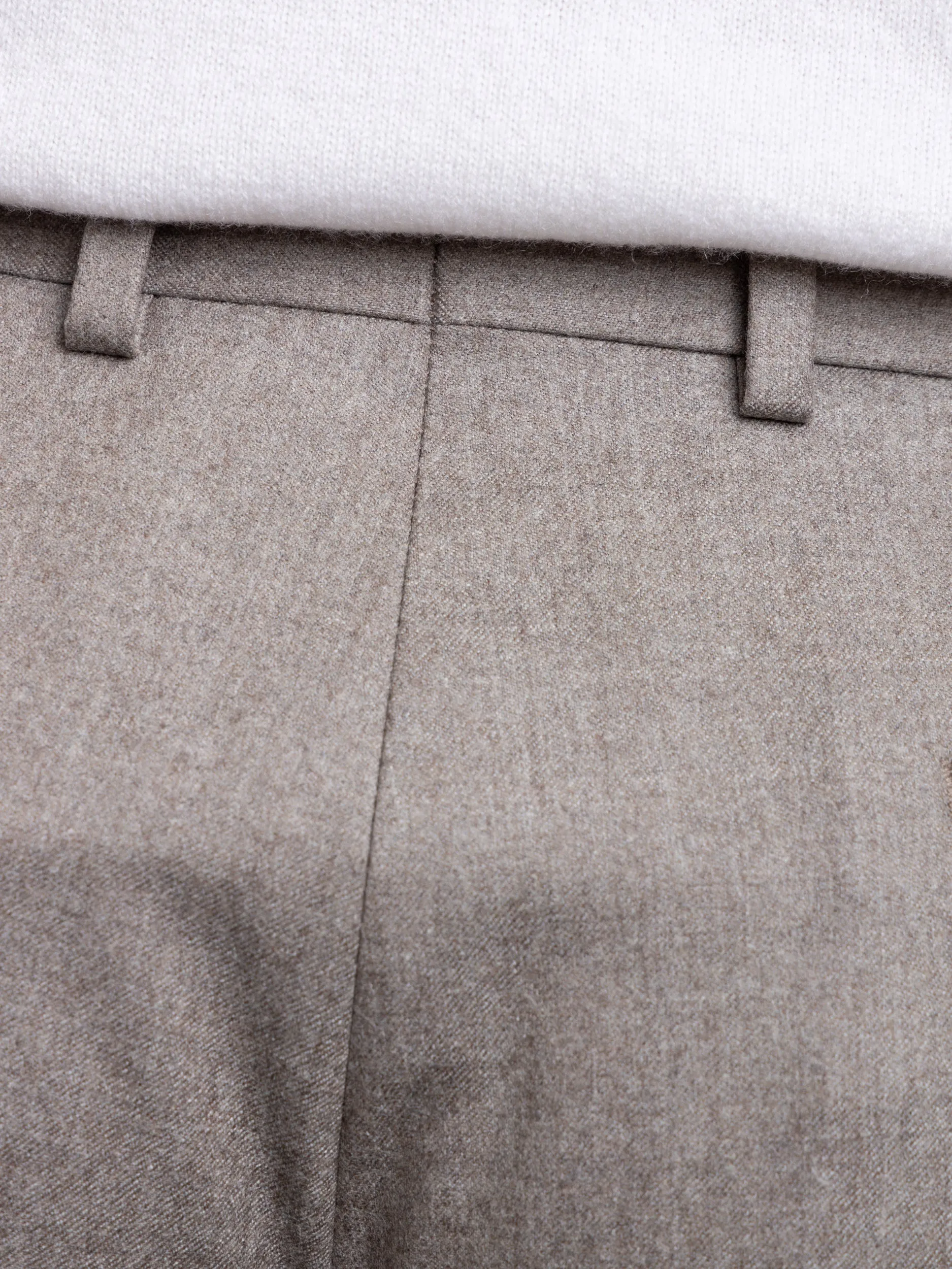 Grey Wool Pleated Dress Pants