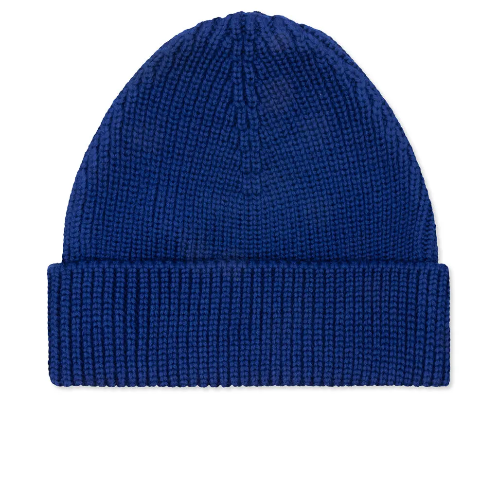 Hand Off Wool Rib Beanie - Blue/Black