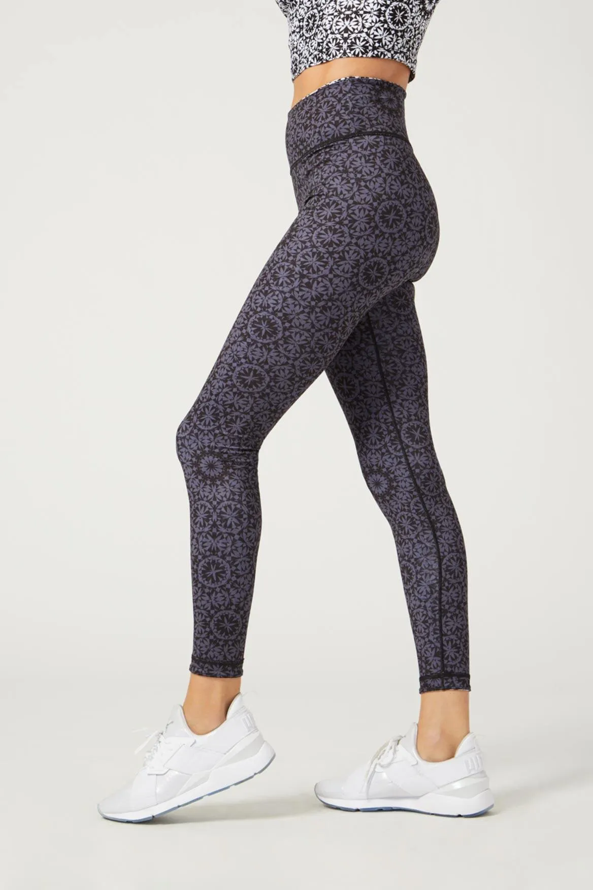 High Waist Reversible Legging Mandala Black