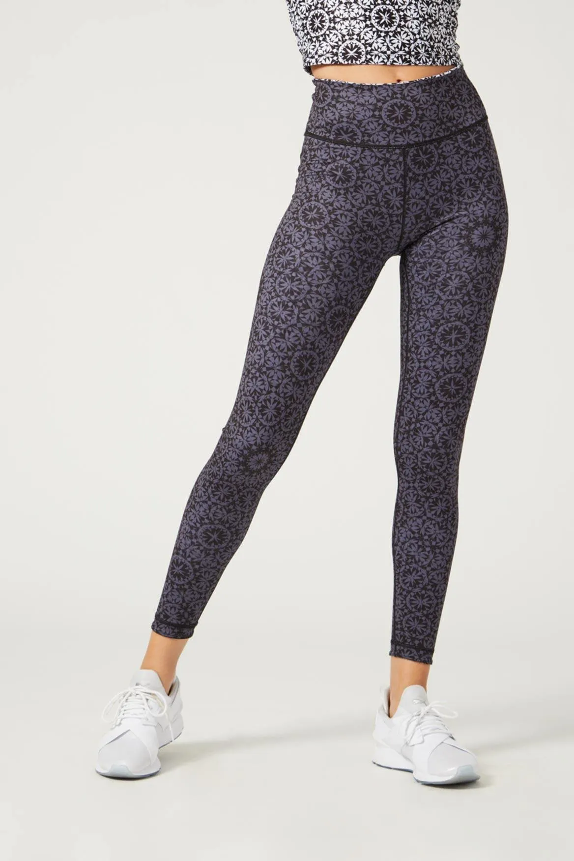 High Waist Reversible Legging Mandala Black