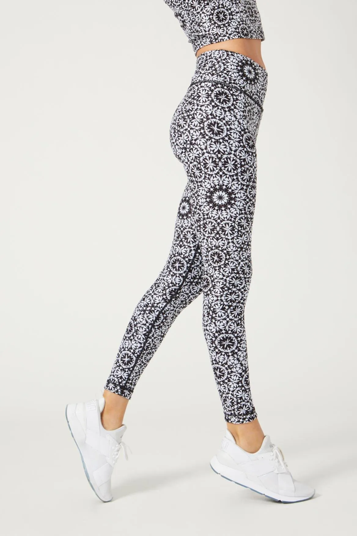 High Waist Reversible Legging Mandala Black