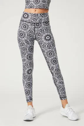 High Waist Reversible Legging Mandala Black