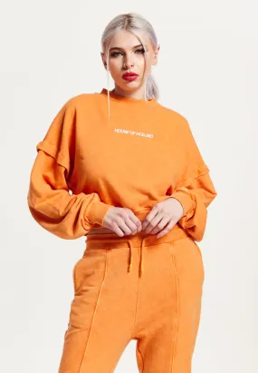 House of Holland Sweatshirt in Orange with an Embroidered Logo