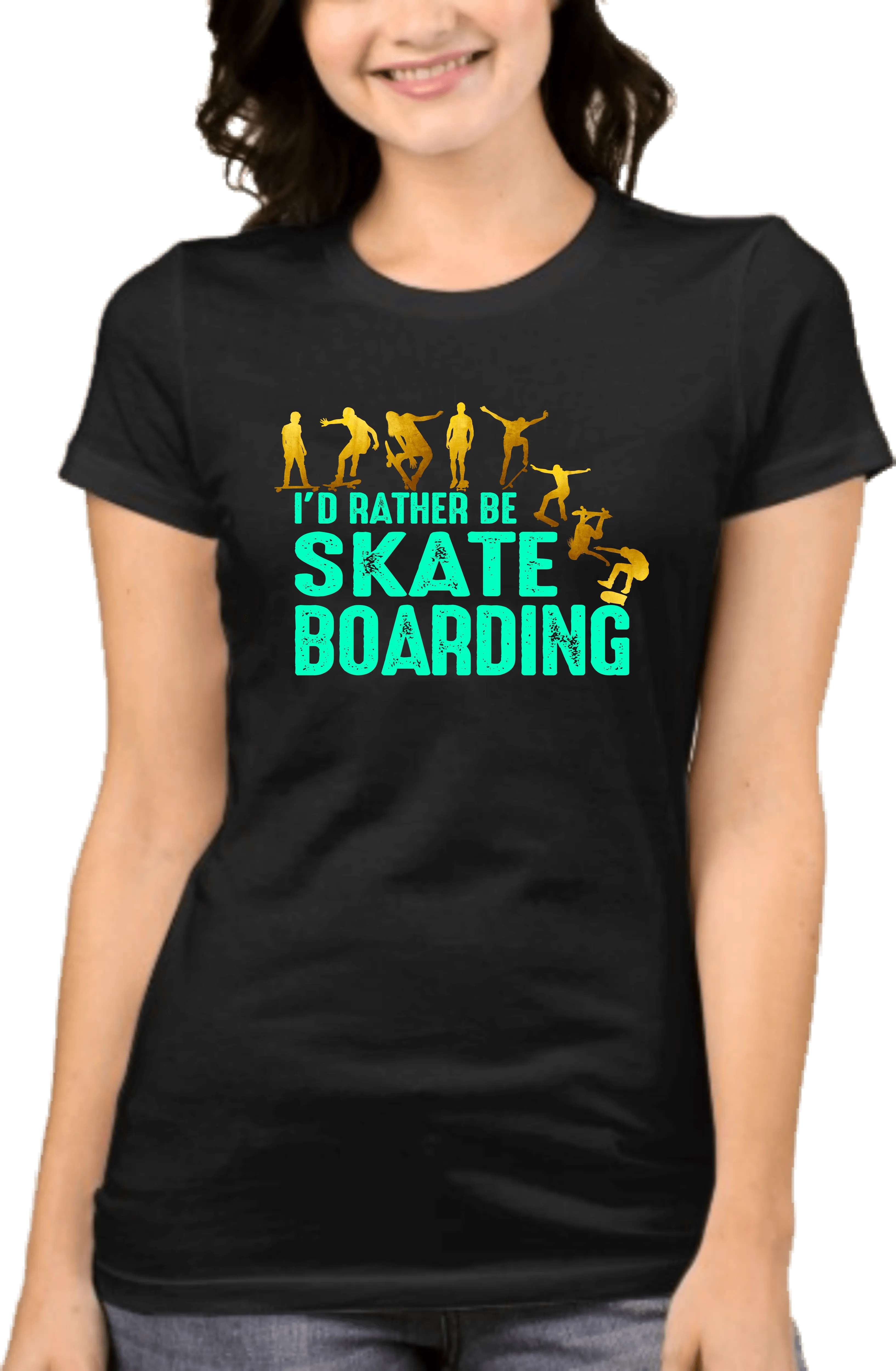 I'd rather be Skate Boarding, T shirt