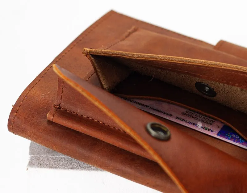 Iole wallet - Brown vintage leather