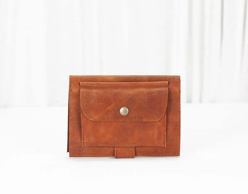 Iole wallet - Brown vintage leather