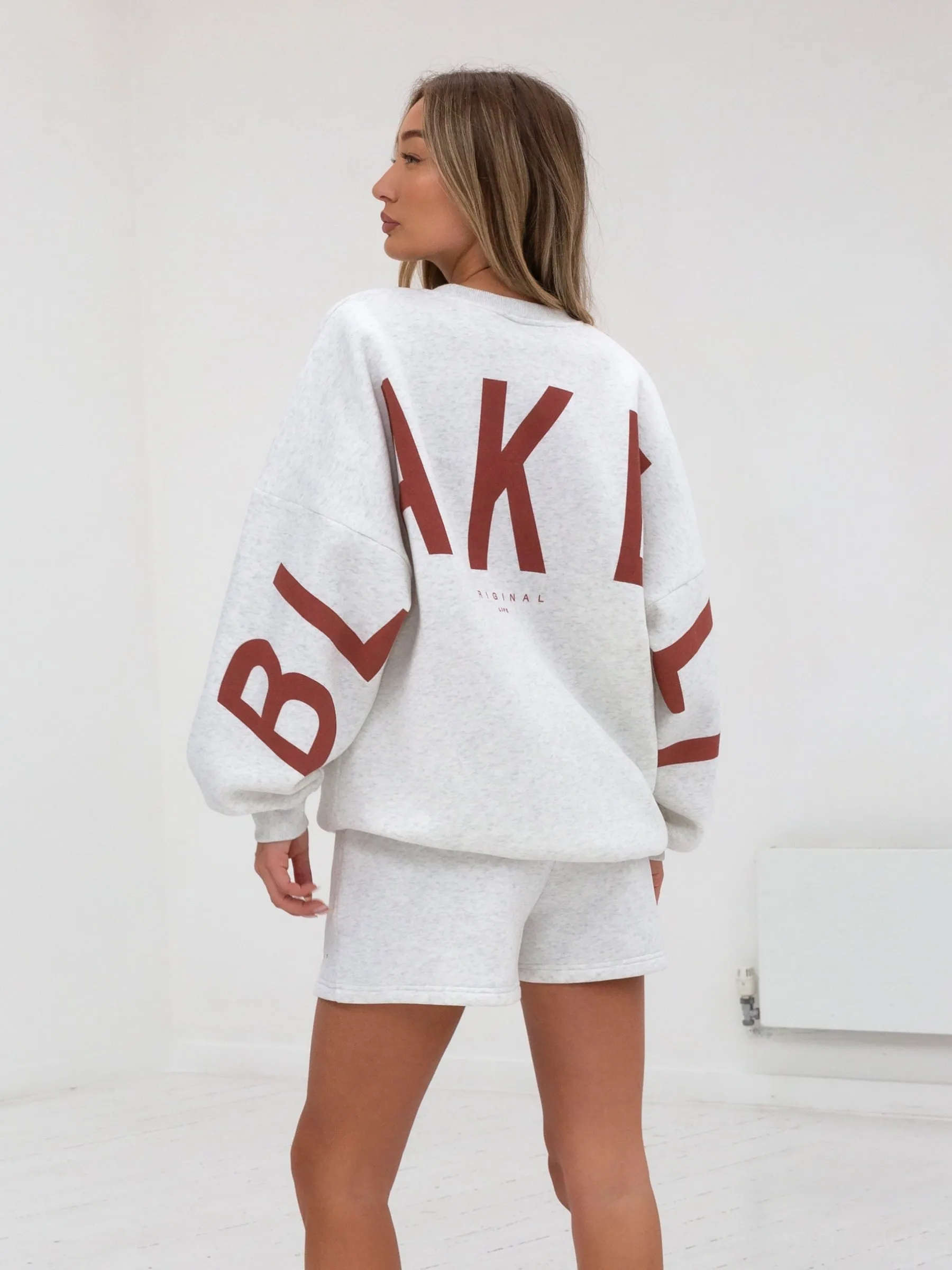 Isabel Oversized Jumper - Marl White & Rust Red