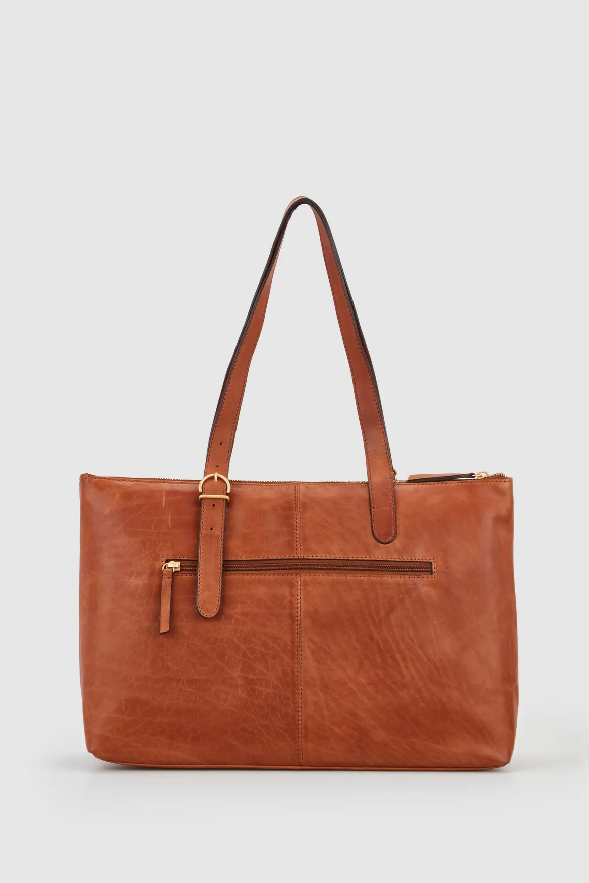 Ivy Leather Buckle Work Tote Bag