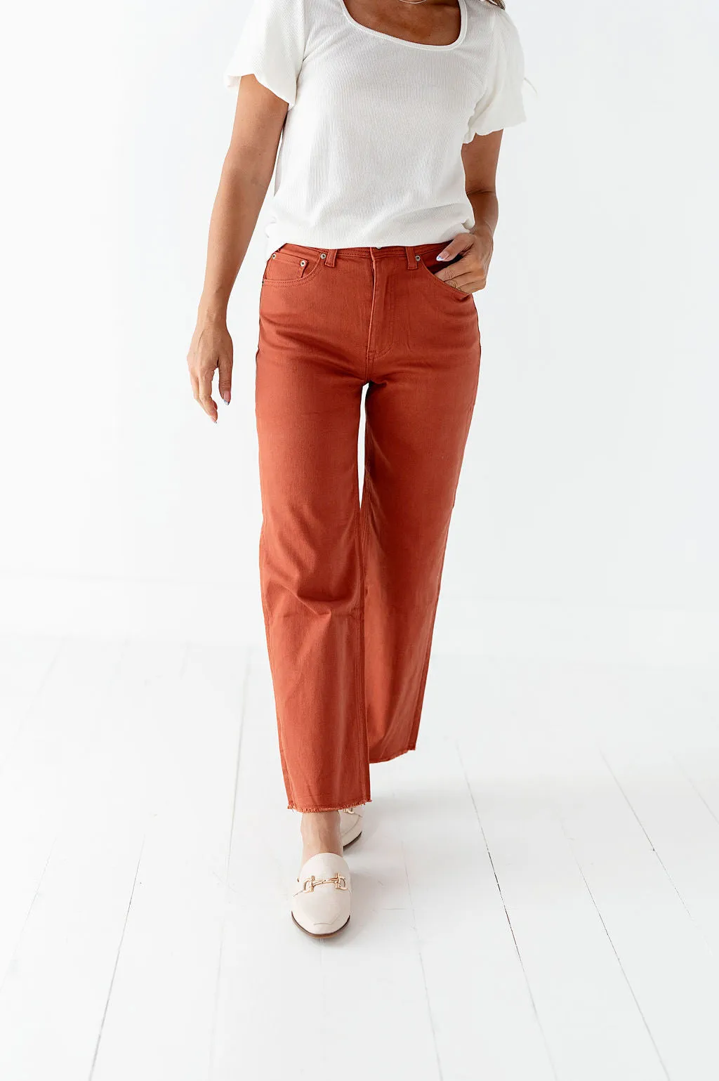 Kai High Rise Jeans in Orange Clay