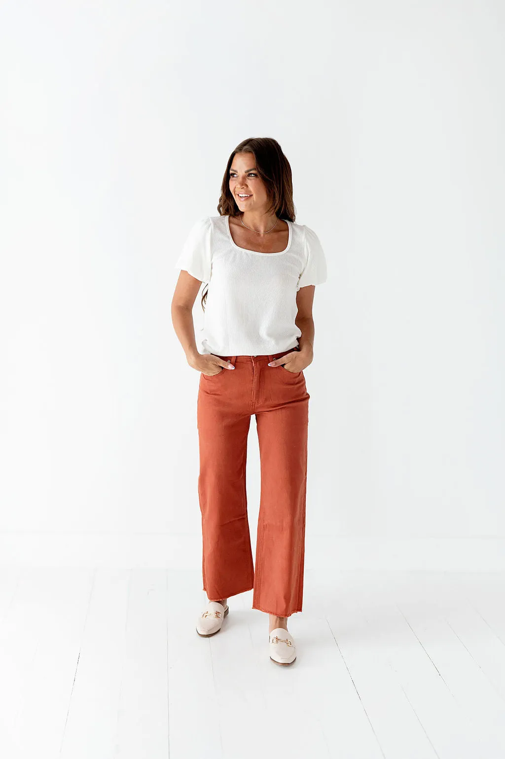 Kai High Rise Jeans in Orange Clay