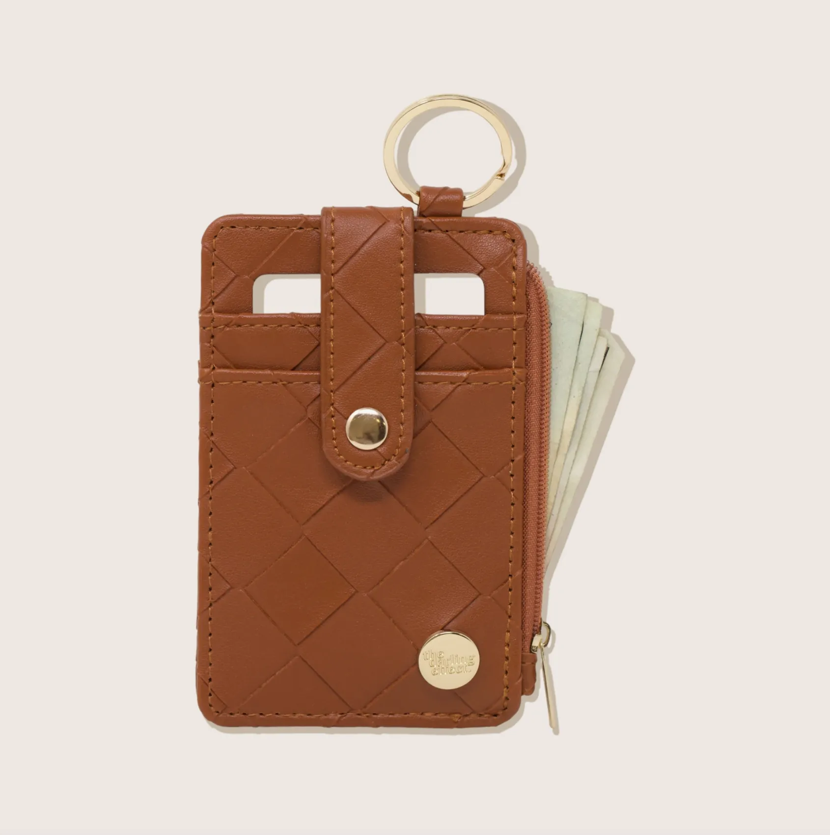 Keychain Card Wallet - Woven Cognac