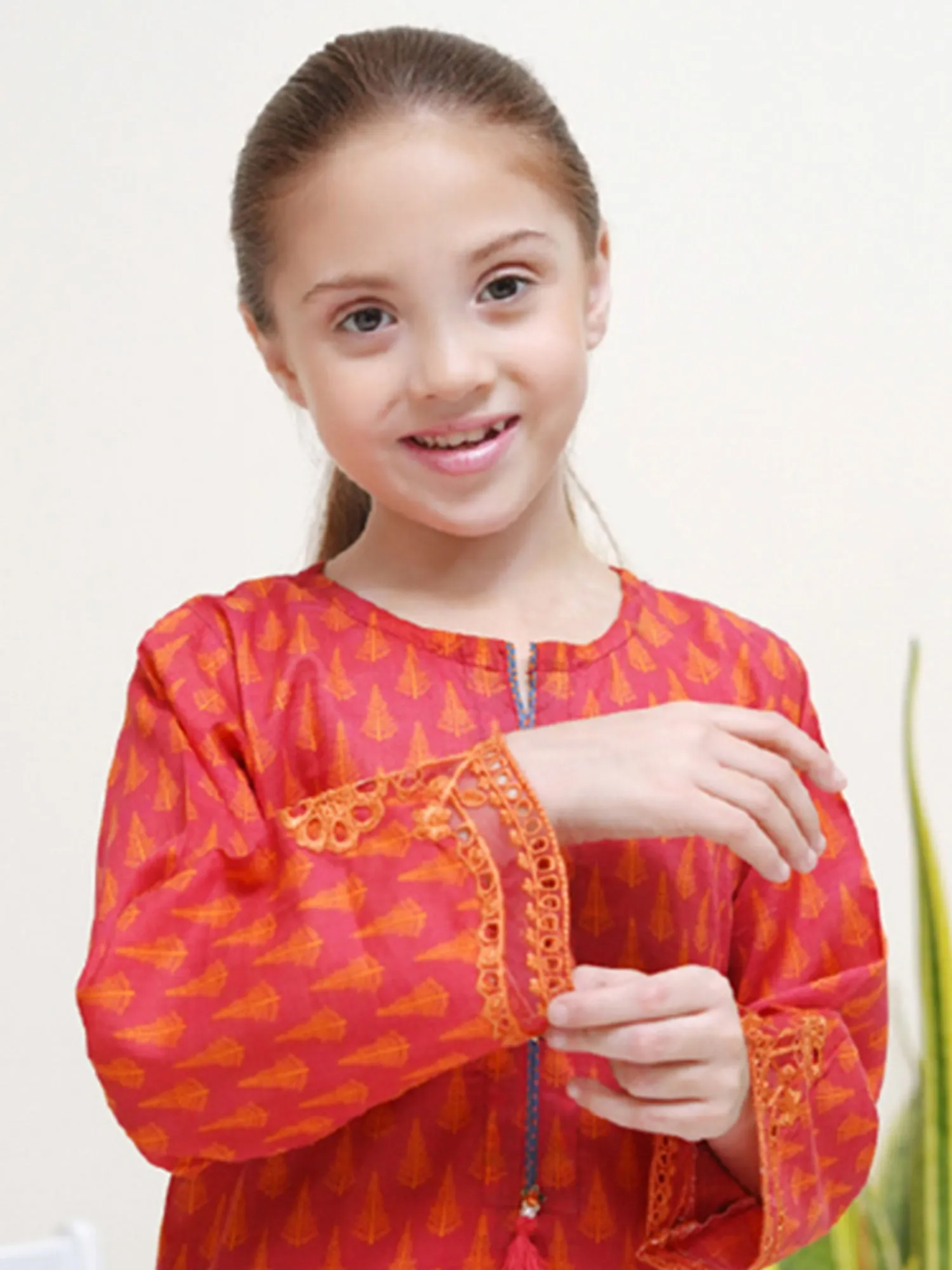 Kids Red Coords Embroidered Lawn 2-Piece Suit