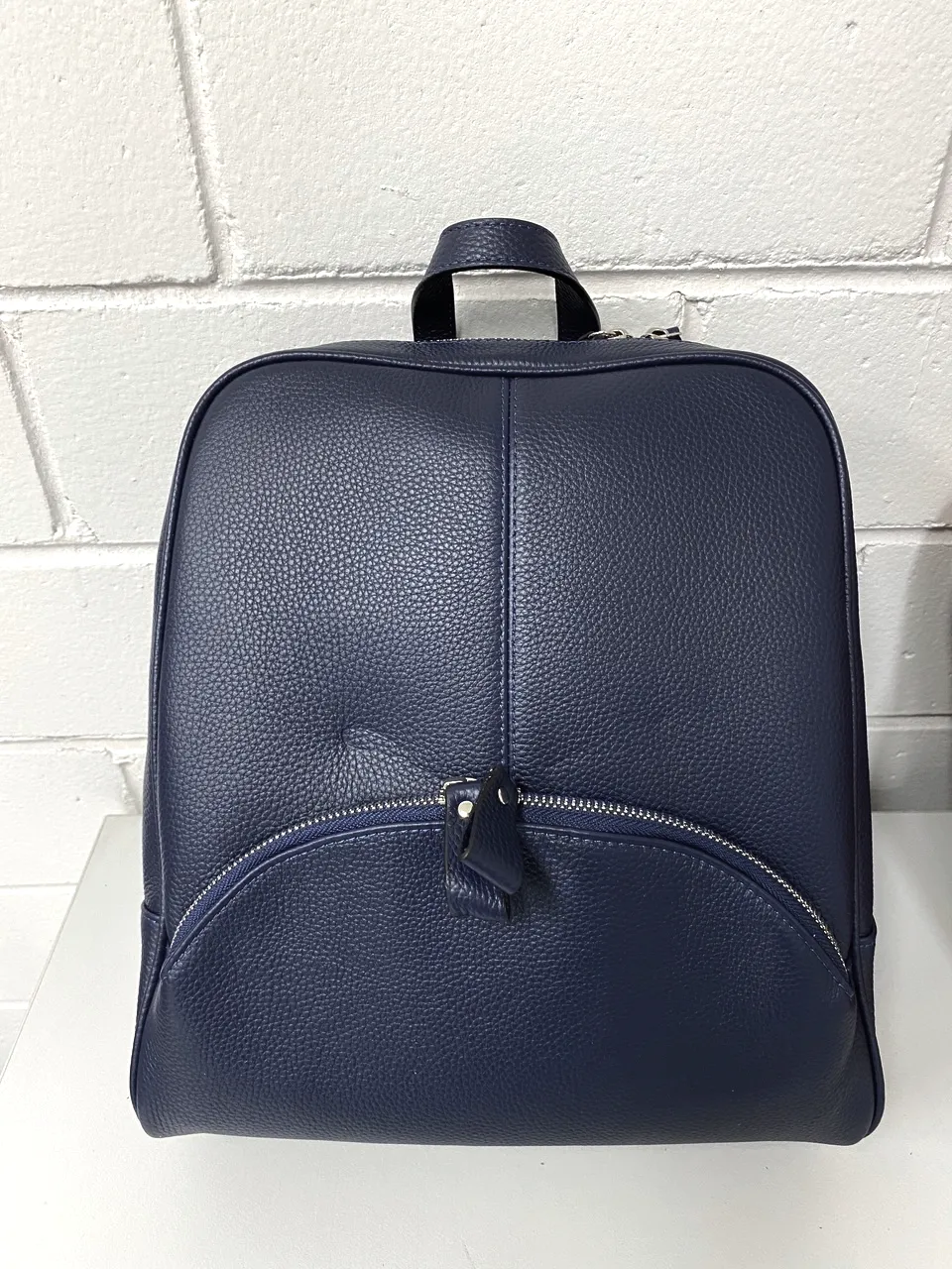 Kingscliff | Navy Premium Genuine Leather Backpack