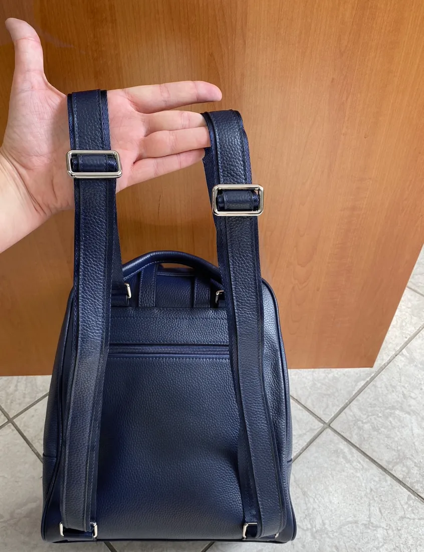 Kingscliff | Navy Premium Genuine Leather Backpack