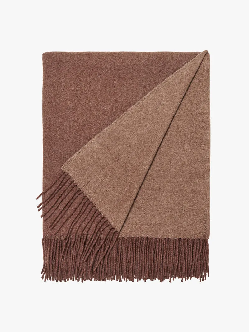 L and M Home Cashmere Throw Chestnut Rye