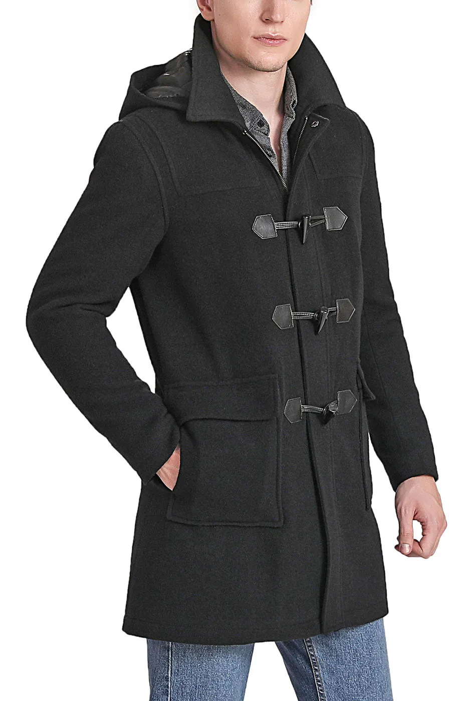 Landing Leathers Men Mason Wool Blend Duffle Toggle Coat