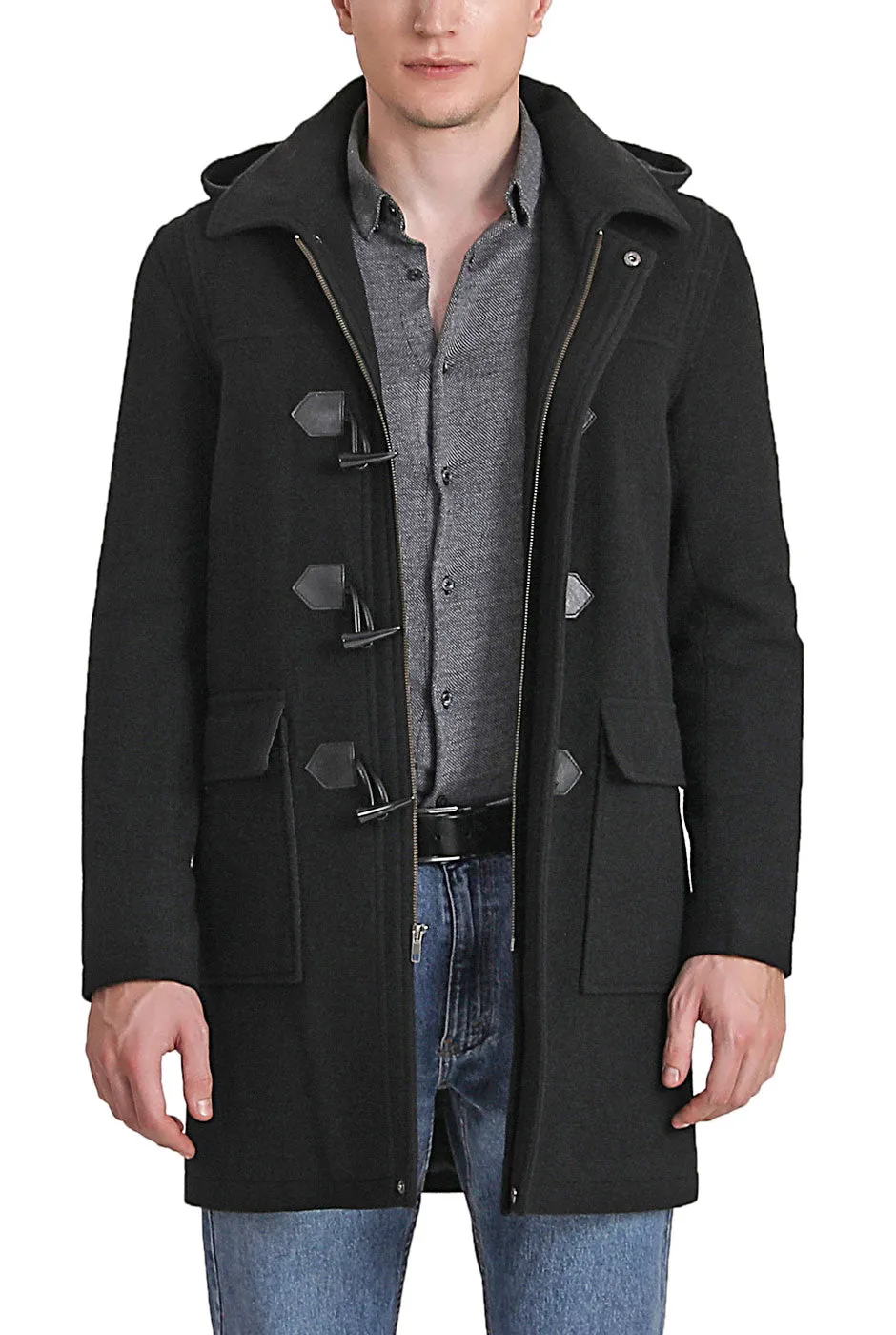 Landing Leathers Men Mason Wool Blend Duffle Toggle Coat