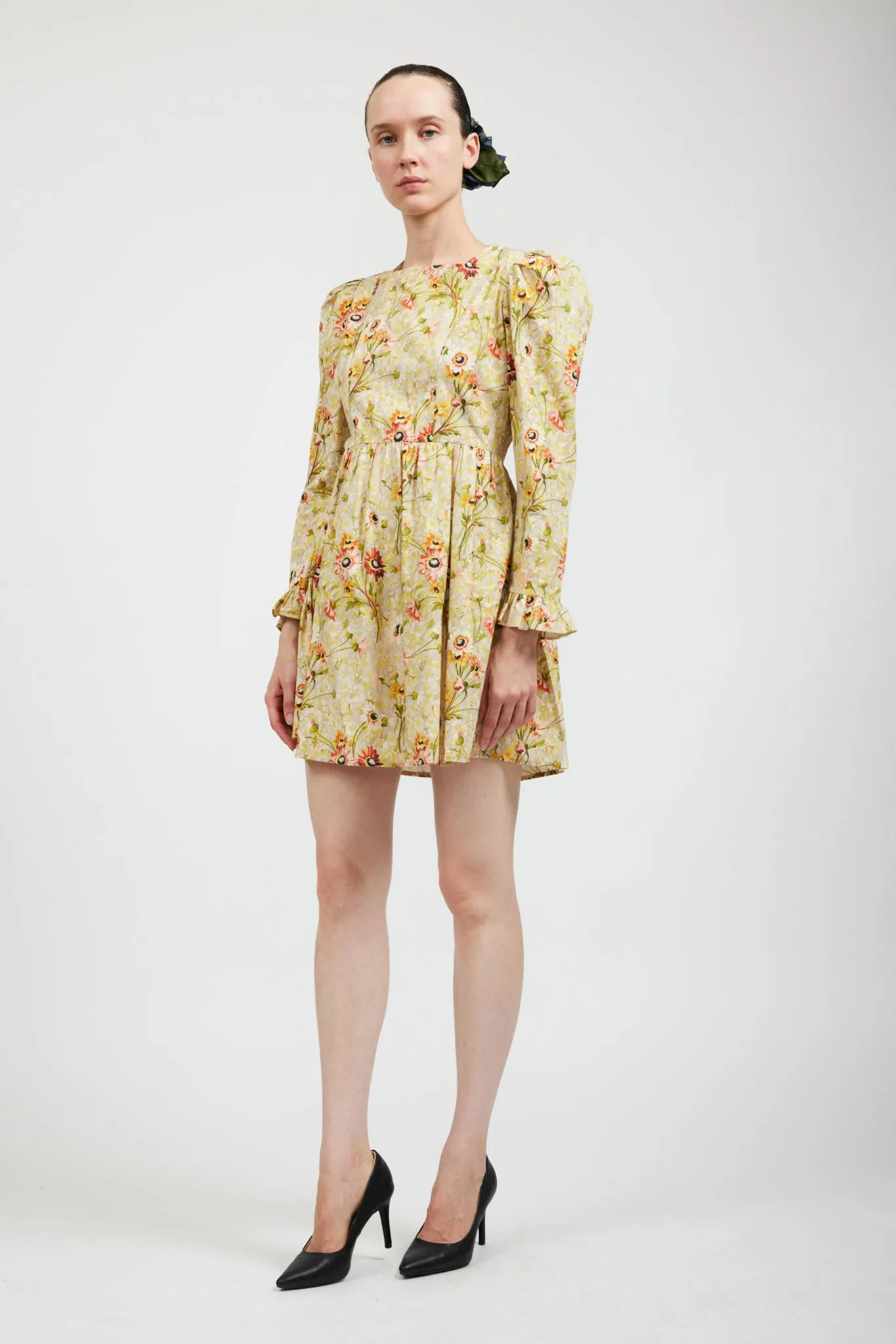 Laura Ashley x BATSHEVA Square Neck Mini Prairie Dress in Witton Floral