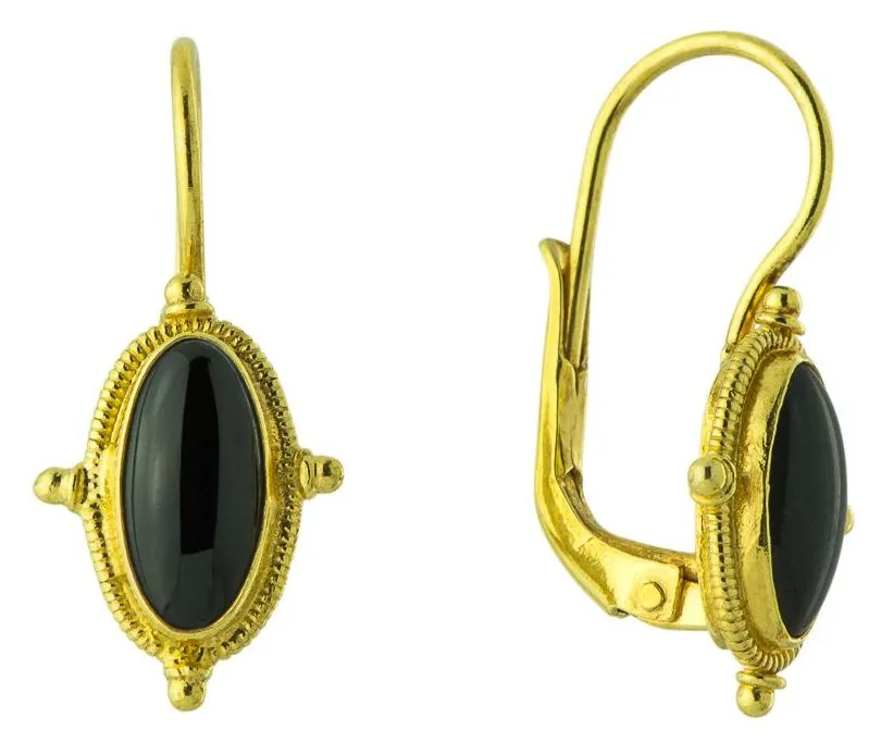 Lewis Carroll Onyx Earrings