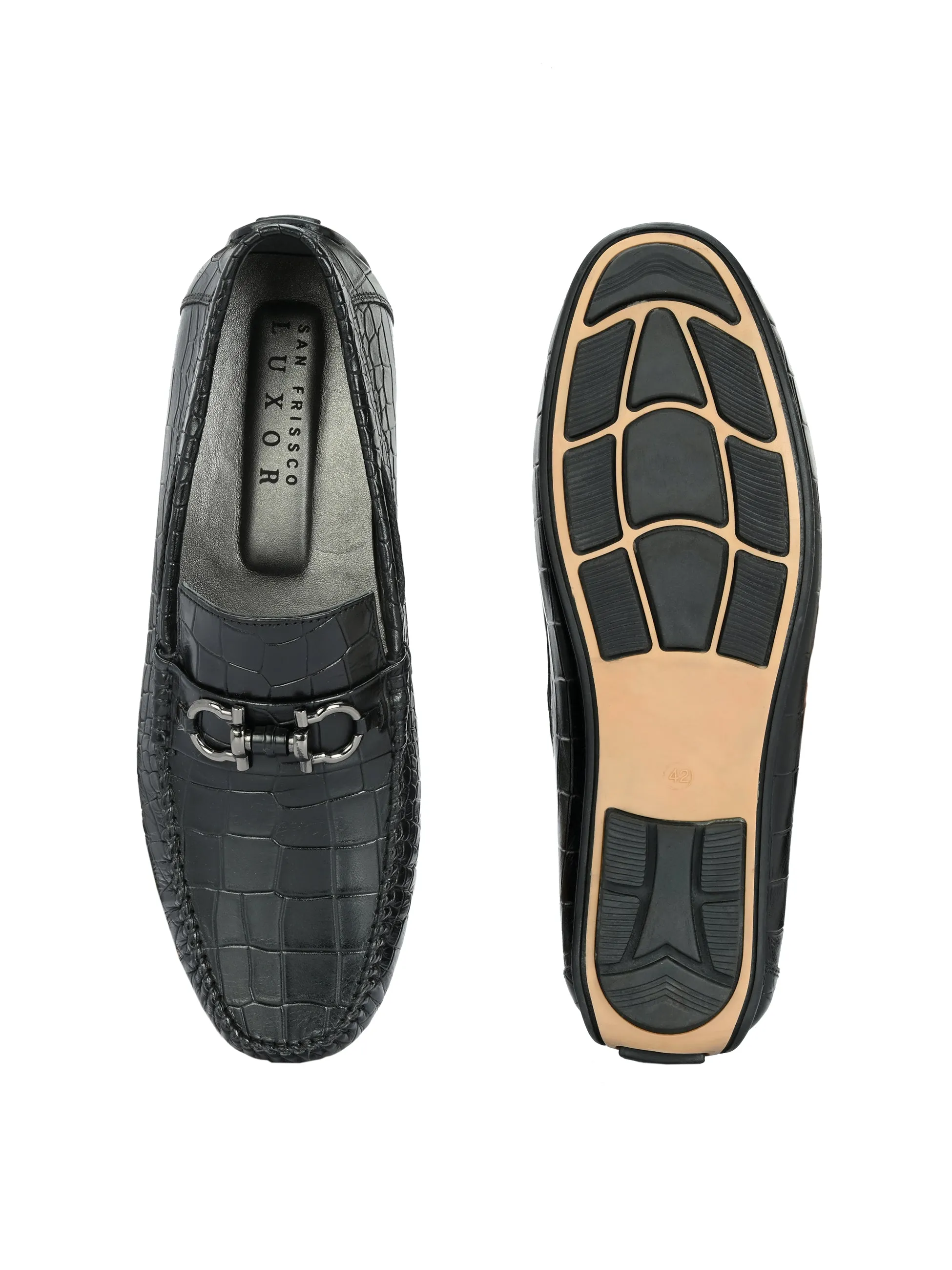 Libson Black Driving Loafers