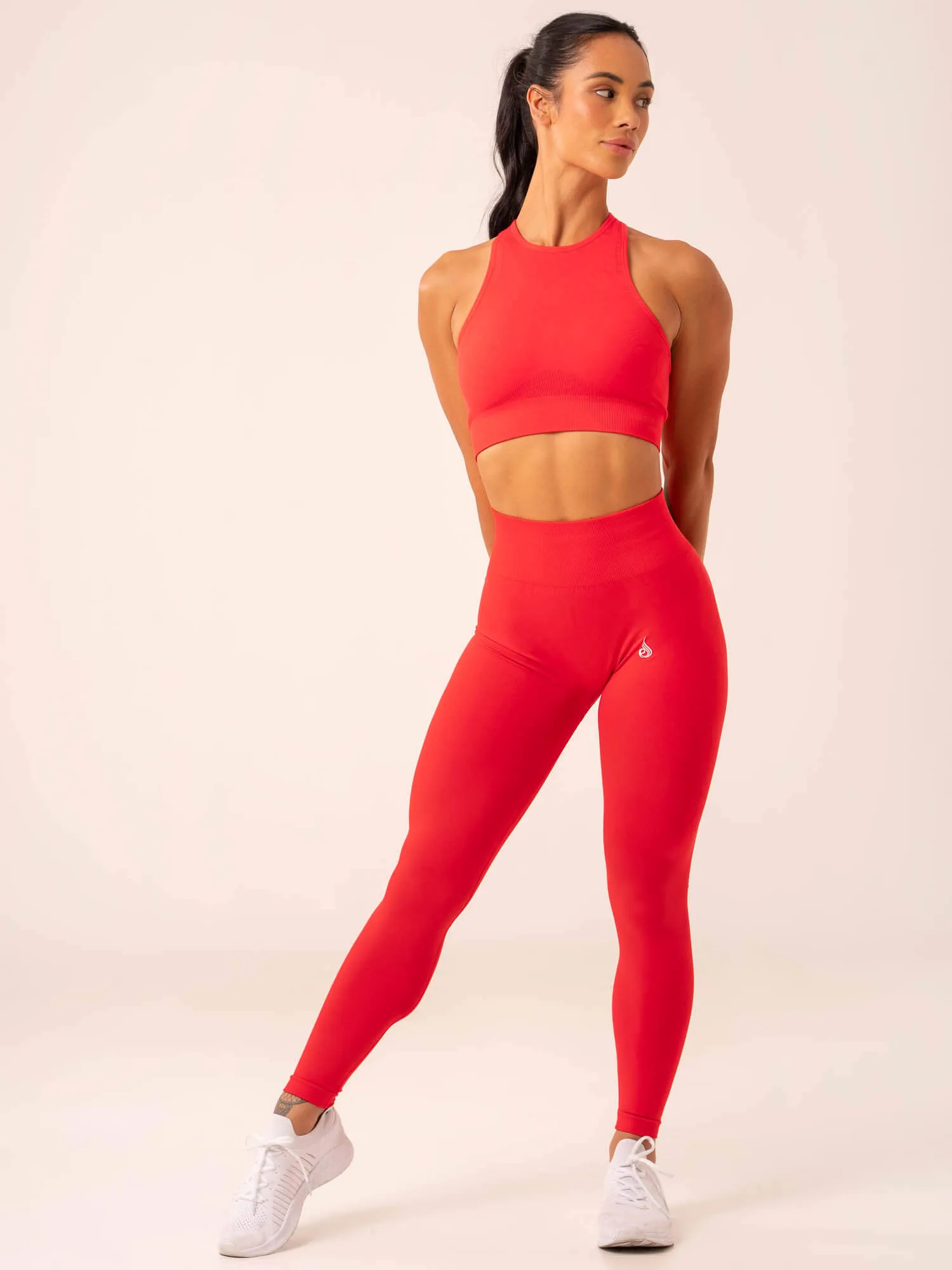 Lift Seamless High Neck Sports Bra - Chilli