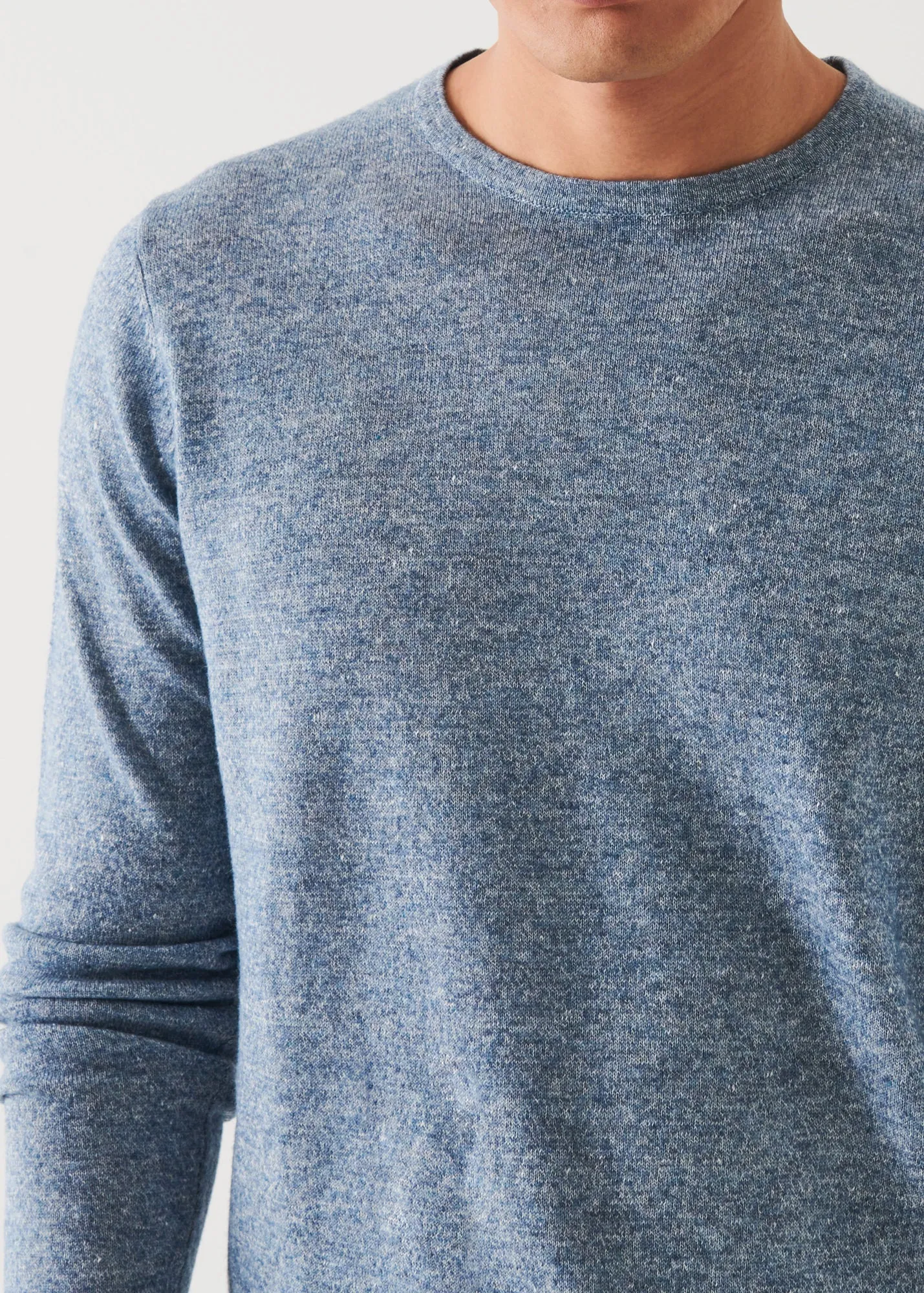 LINEN BLEND CREWNECK SWEATER