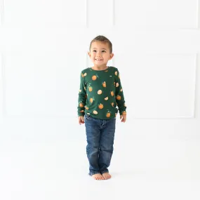 Long Sleeve Toddler Crew Neck Tee in Orange