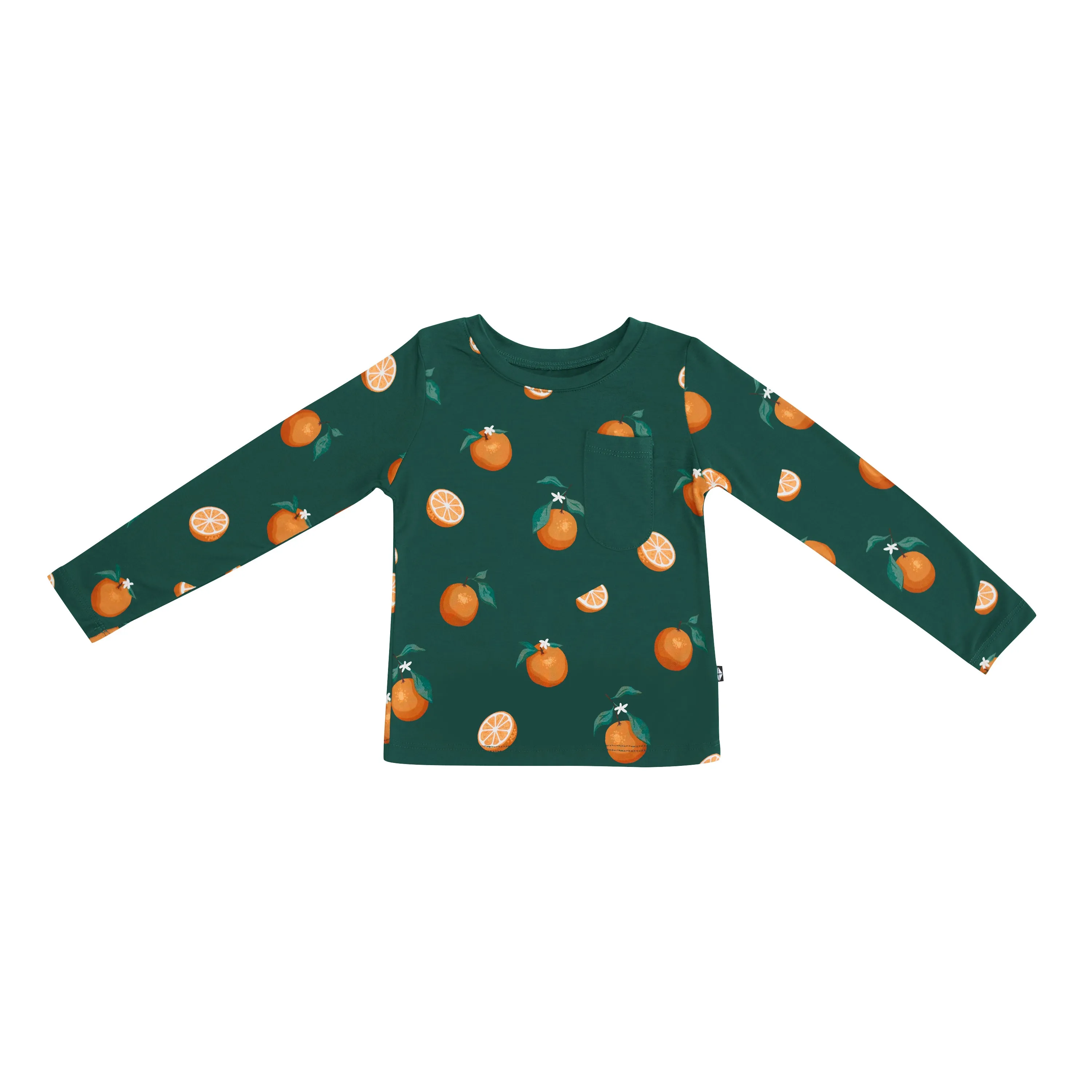 Long Sleeve Toddler Crew Neck Tee in Orange