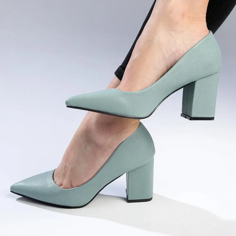 Madison Patricia Medium Block Heel Court - Blue/Grey