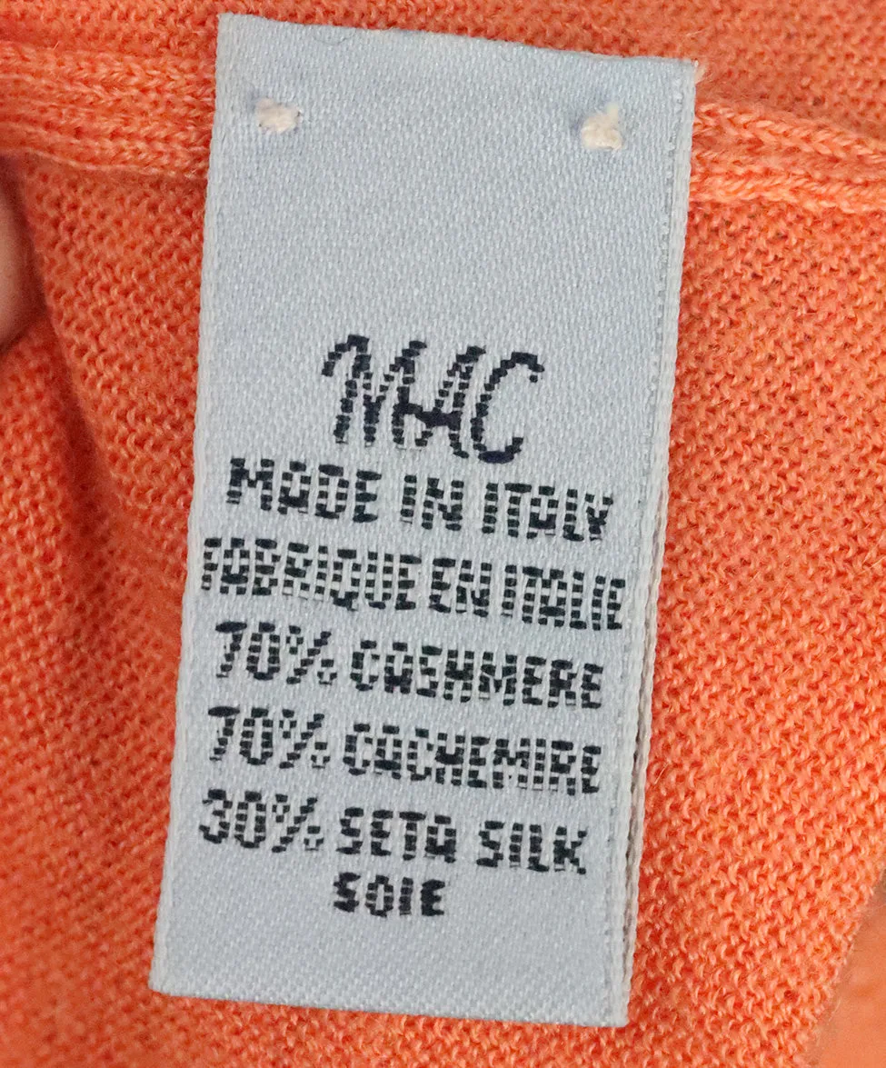 Malo Orange Cashmere Sweater sz 10