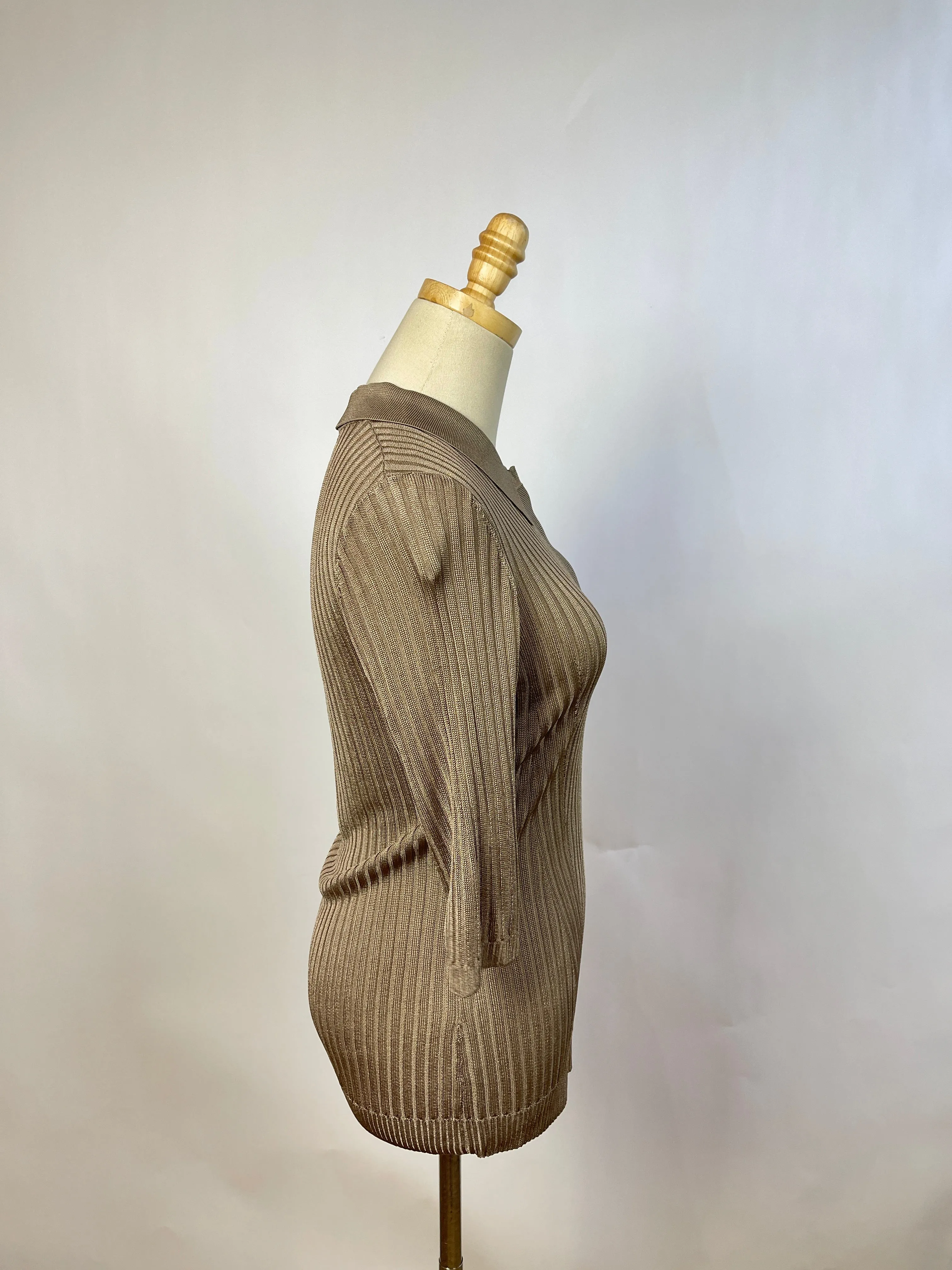 Maryam Nassir Zadeh Beri Tan Ribbed Polo (L)