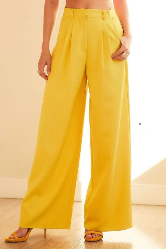 Maya Wild Leg Pant (Yellow)