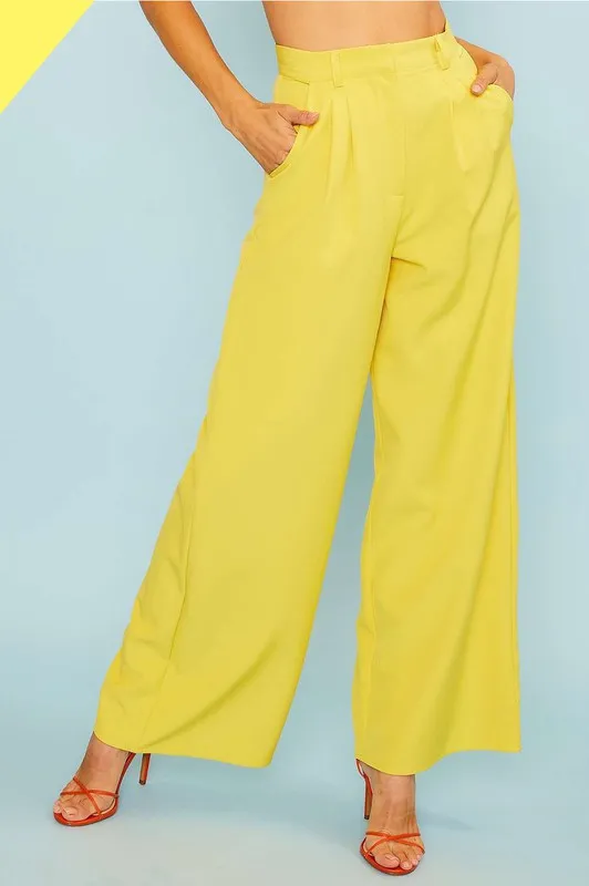 Maya Wild Leg Pant (Yellow)