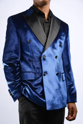 Mayfair Solid DB Velvet Blazer